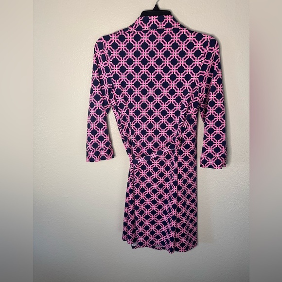 Julie Brown Wrap Geometric Printed Dress - Picture 4 of 5